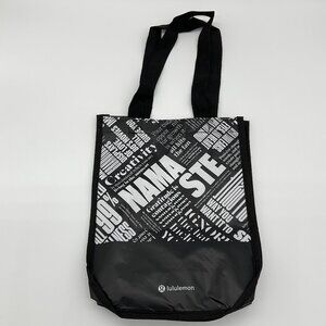 Lululemon Small‎ Black White Logo Reusable Tote Bag